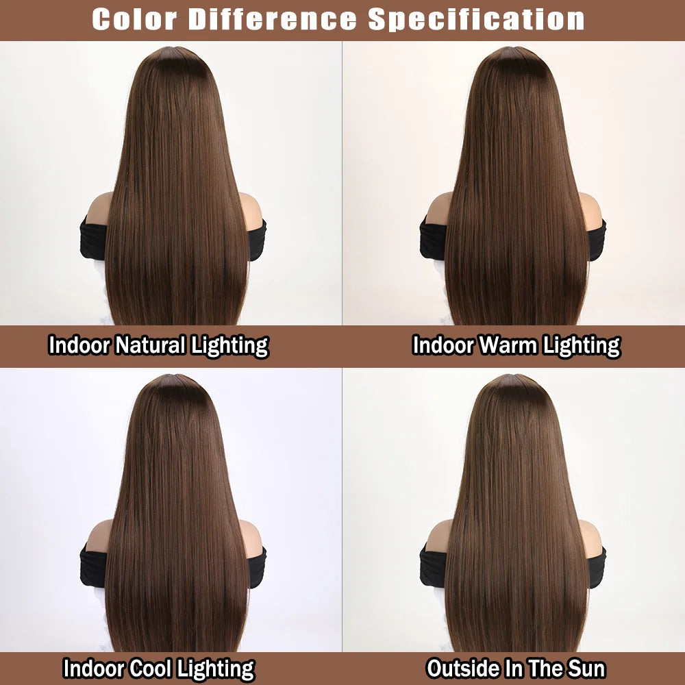 26Inch Colour Wig Long Straight Synthetic Wig for Women Fashion Wig for for Daily Halloween Costume Party Cosplay 