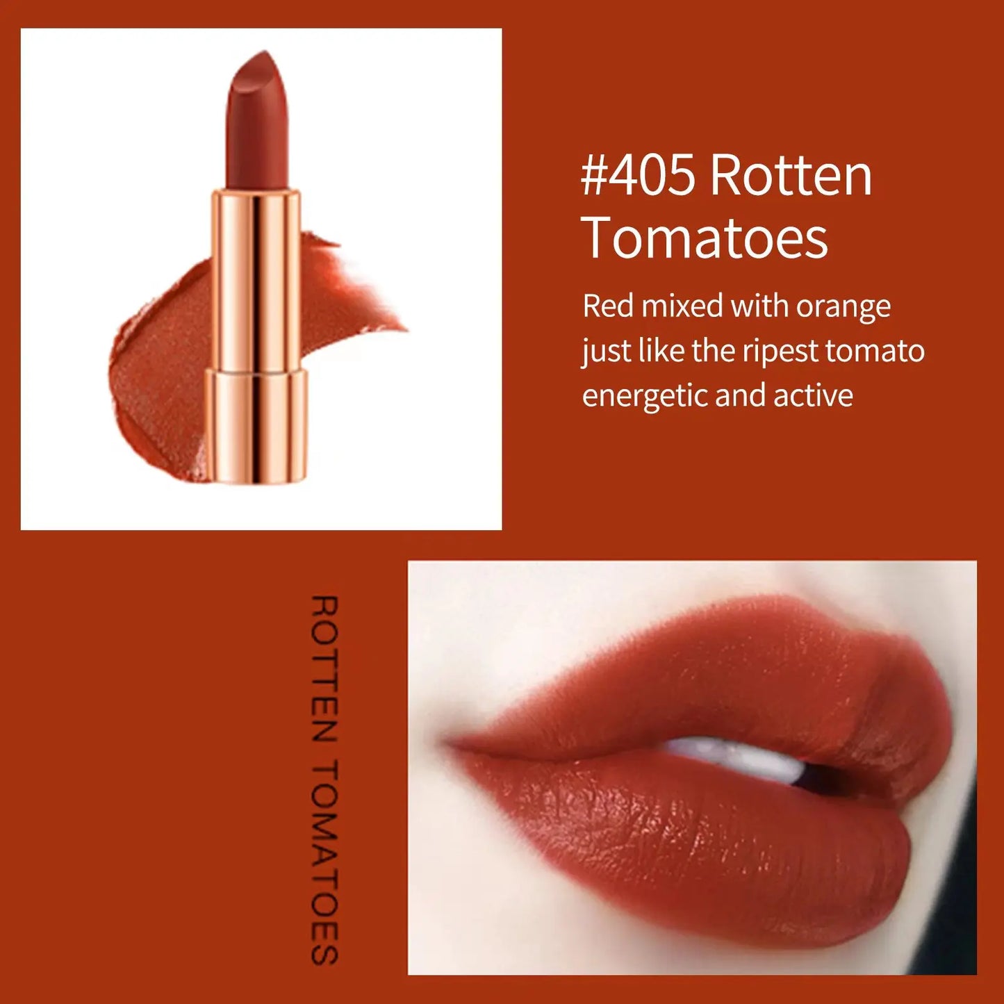 Matte Lipstick Set 3 Colours with Silver Chain Bag Waterproof Non-Stick Long Lasting Makeup Red 3.5gx3pcs for Women and Girls