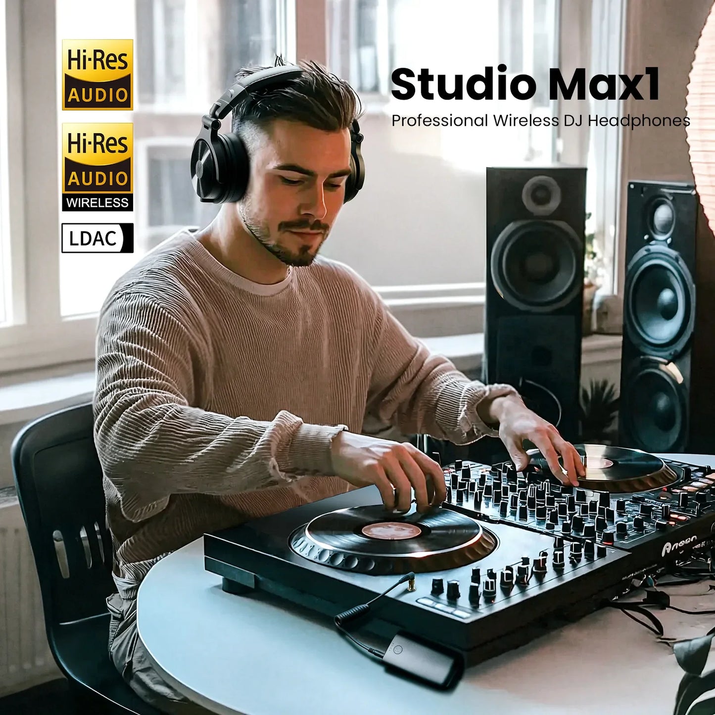 Oneodio Studio Max1 Bluetooth Headphones Wireless DJ Headset With Low Latency Professional Studio Monitor Headphones Hi-Res LDAC