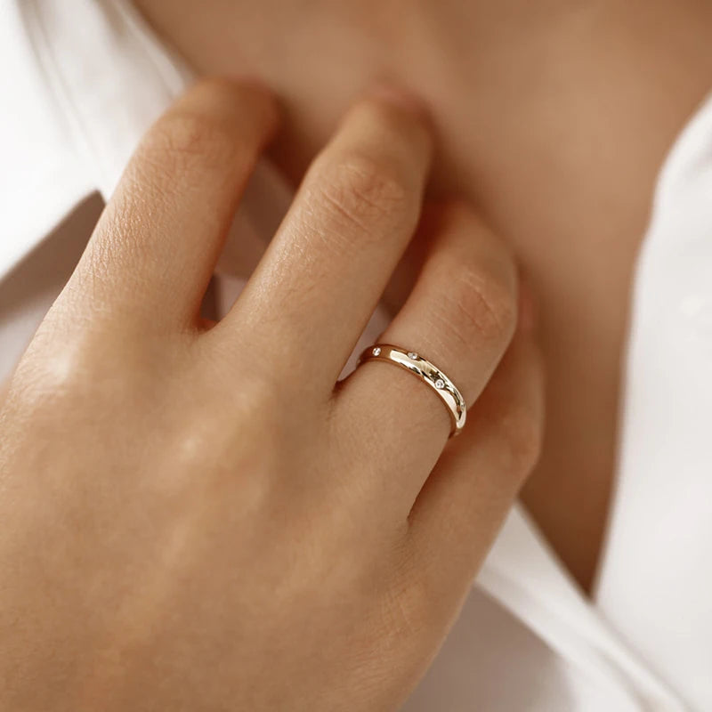 Lnngy 1.6mm Moissanite Diamond Rings Certified 925 Sterling Silver Marriage Ring For Women Couples Wedding Bands Jewelry Gift