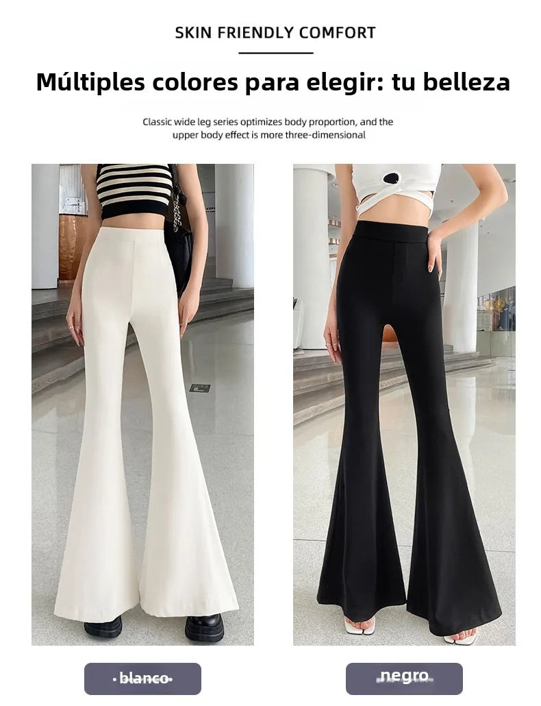 Bla Slimming High Waist Wide Leg Pants Women's Summer Thin Extended Tall Micro Flared Casual Drapey Commute Sle Trousers