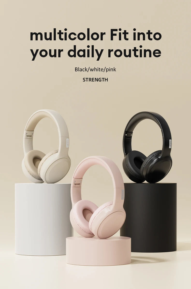 Lenovo TH30 Wireless Bluetooth 5.3 Headphone Sport With Mic Music Headset Foldable Low Latency Gaming Earphone For Xiaomi
