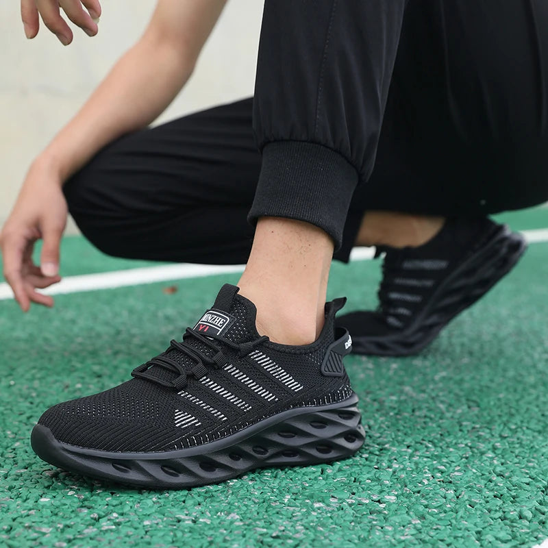 Men's casual shoes fashion sneakers breathable running shoes mesh lightweight outdoor walking training tennis shoes plus size