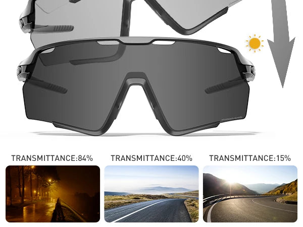 Kapvoe Photochromic Sunglasses Outdoor Bicycle Cycling Glasses MTB Driving Bike Eyewear Women Man Sports Hiking UV400 Goggles