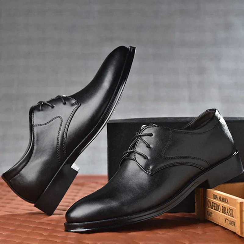 Men Shoes Black Leather Formal Shoes for Men Oxfords Male Wedding Party Office Business Shoe Man zapatos de hombre Plus Size