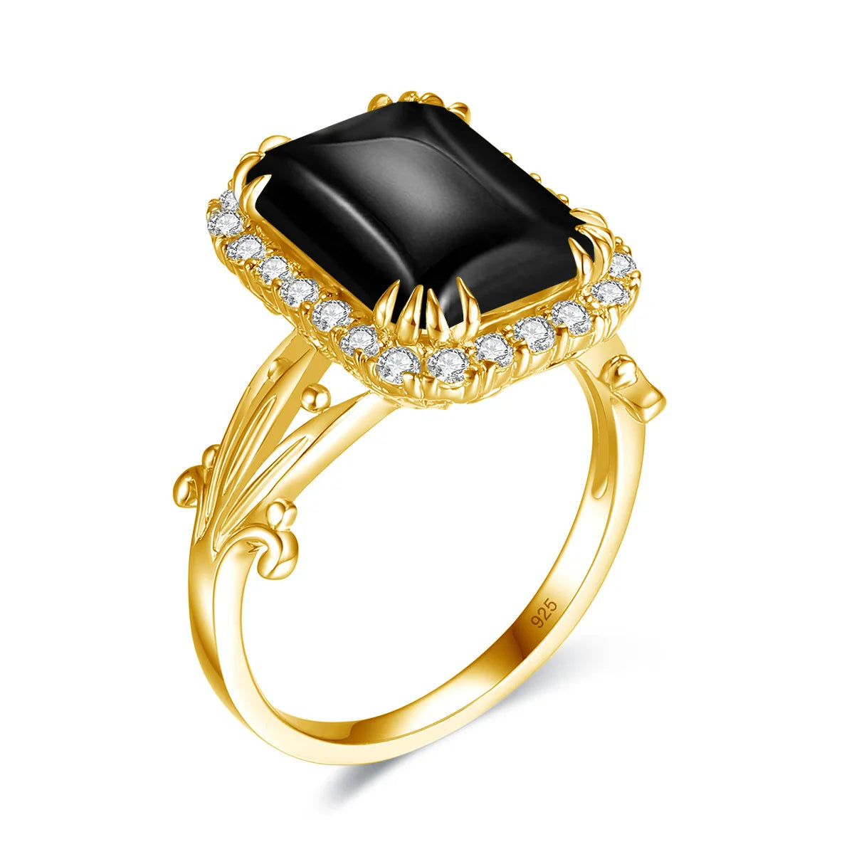 Szjinao High Quality Woman Ring 925 Sterling Silver Aquamarine Rings Gold Plated Luxury Elegant Banquet Party Fine Jewelry