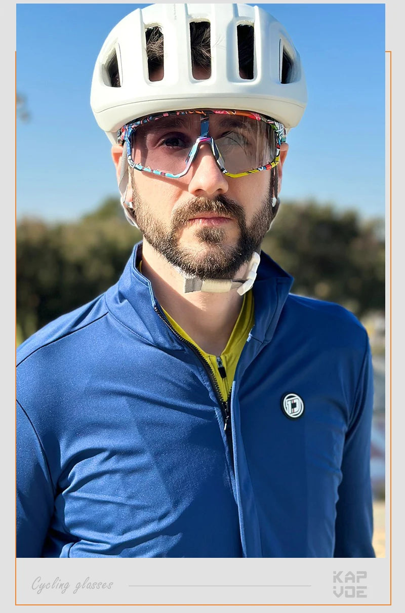 Kapvoe Outdoor Photochromic Sunglasses Anti-fog Cycling Glasses Bike Bicycle Men Women Sports Hiking MTB UV400 Anti-fog Goggles