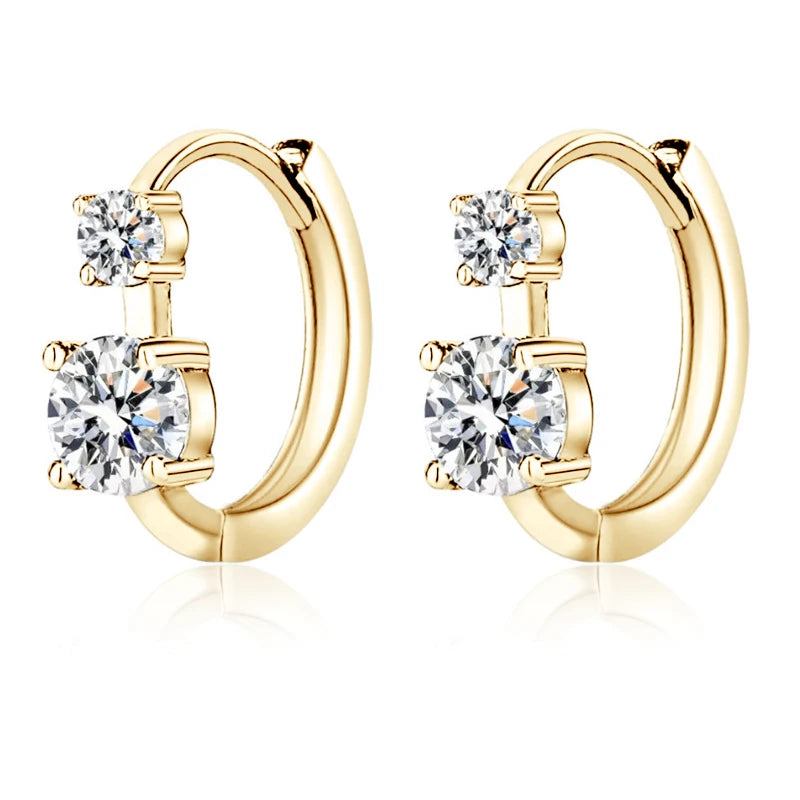 Lnngy 6.5mm Moissanite Earrings With Certificate Brinco Prata 925 Sterling Silver Hoop Earring For Women Korean Ear Jewerly