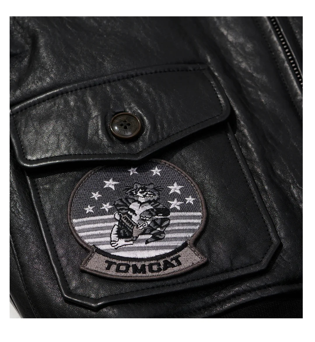 G1 flight suit jacket men Europe and the United States size embroidery French sheepskin leather coat sheep shearling collar top