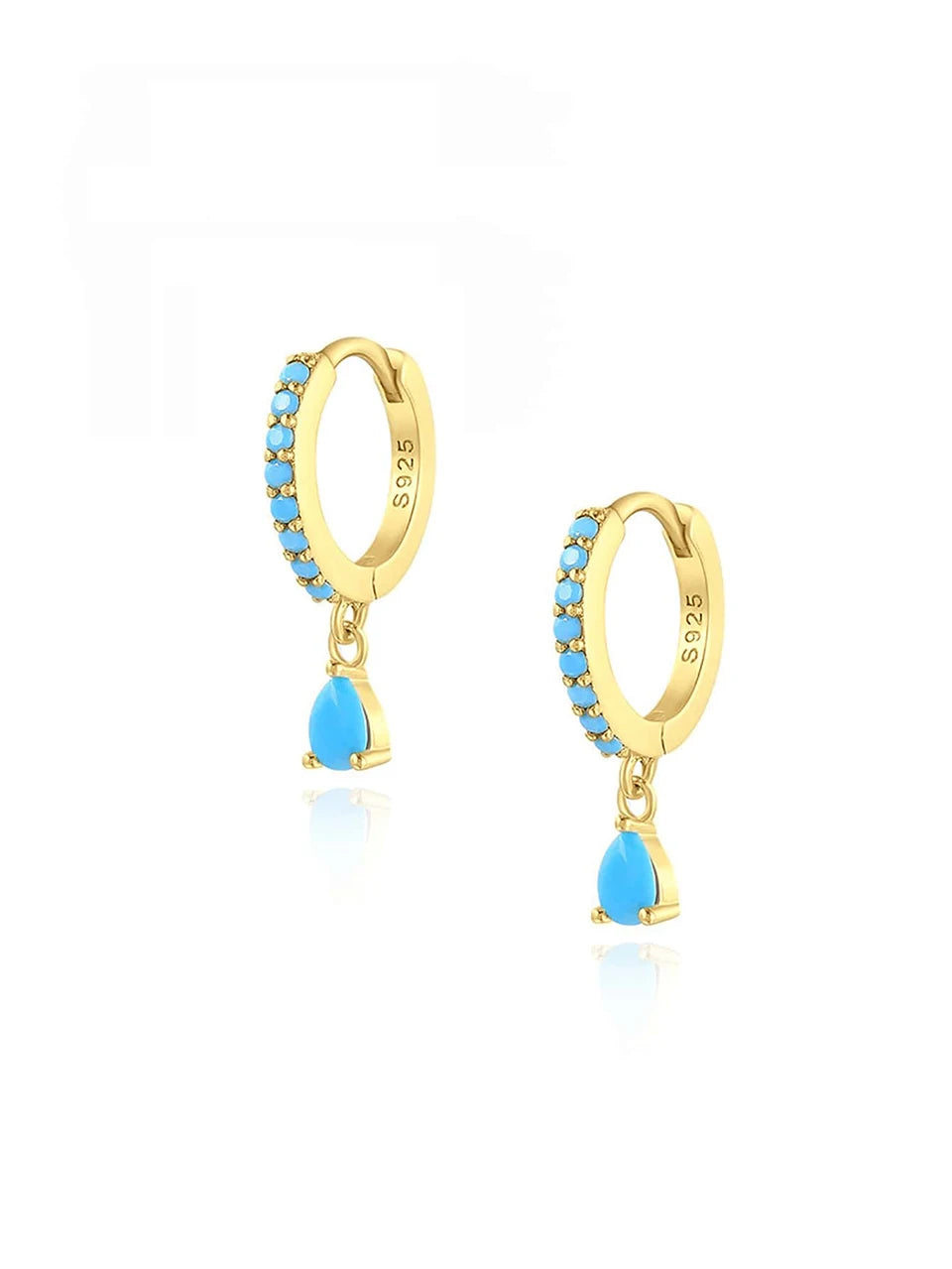GRA 18K Gold Zircon Water Droplets Hoop Earrings for Women Real 925 Sterling Silver Original High Quality Party Fine Jewelry