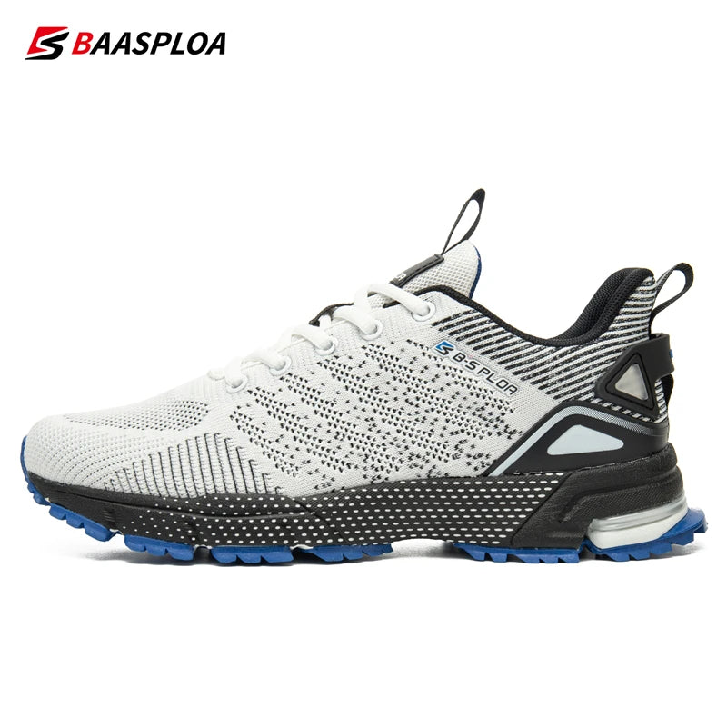 Baasploa Men Running Shoes Lightweight Sport Shoes for Men Mesh Breathable Casual Sneakers Non-Slip Outdoor 2023 New Arrival