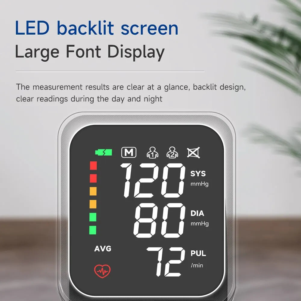 🩺 Yongrow Voice Portable Upper Arm Blood Pressure Monitor,LED Display | Rechargeable | Digital Tonometer | Voice Broadcast | Arm Sphygmomanometer