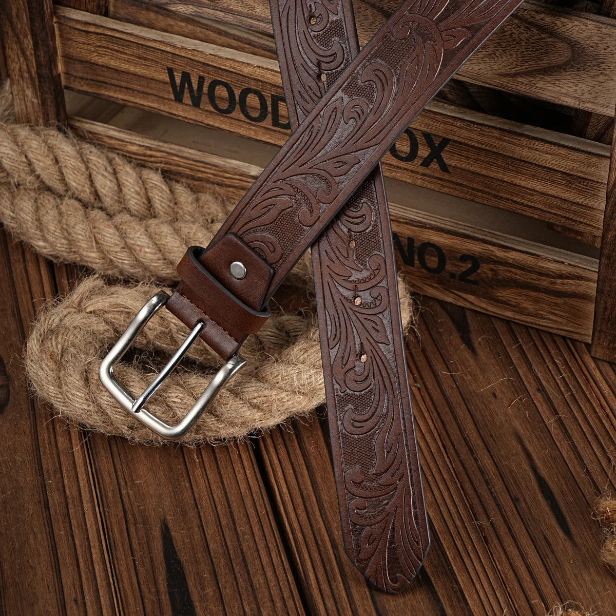 Fashionable Men Western Style PU Belt