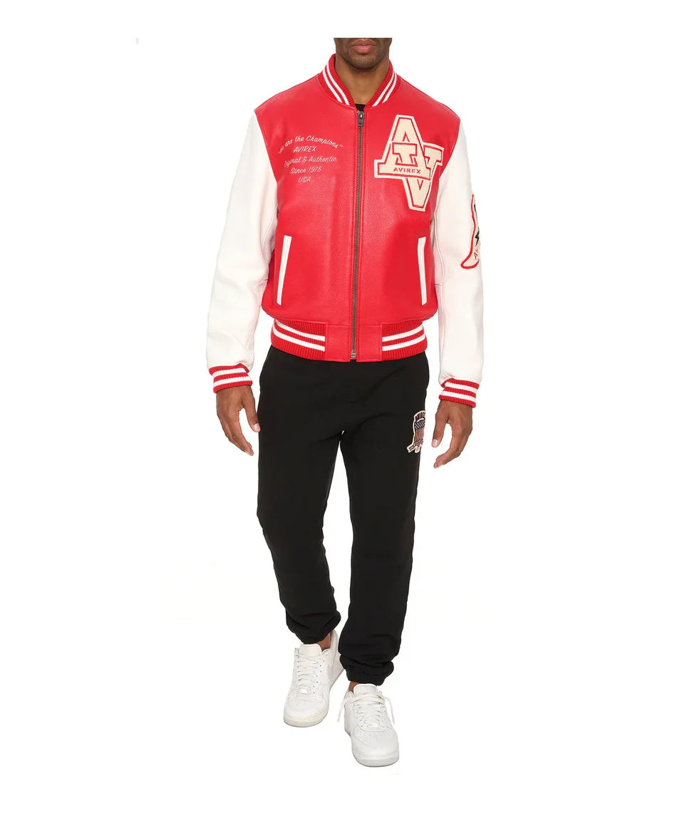 Men's Real Leather Jacket with Embroidery thicken first layer cowhide leather Leather Winter Classic Warm Baseball outfits Coat