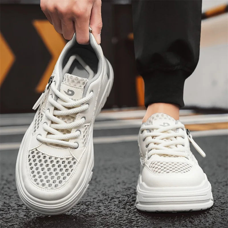 Men's breathable mesh casual sports shoes summer new walking shoes fashion trendy shoes soft-sole student sneakers running shoes