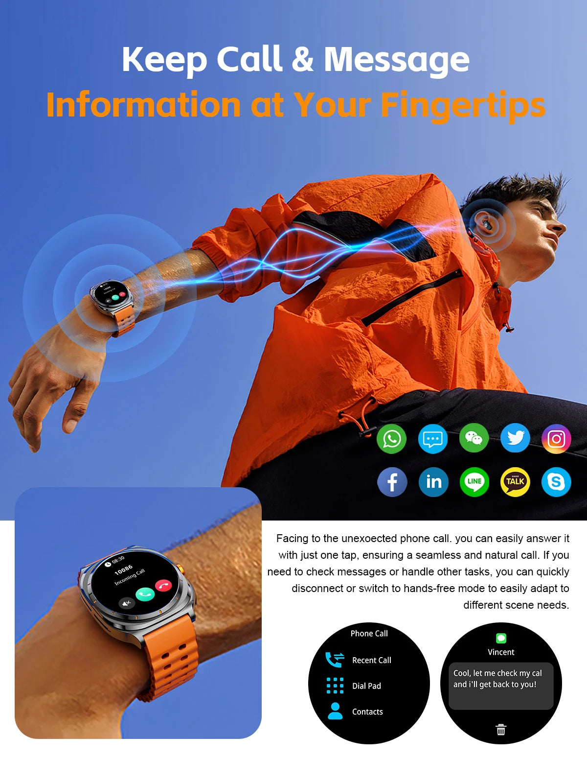 LIGE New Smart Watch With 2 in 1 TWS Wireless Headset Bluetooth Call 1.53" AMOLED Screen 400mAh IP67 Waterproof Sport Smartwatch