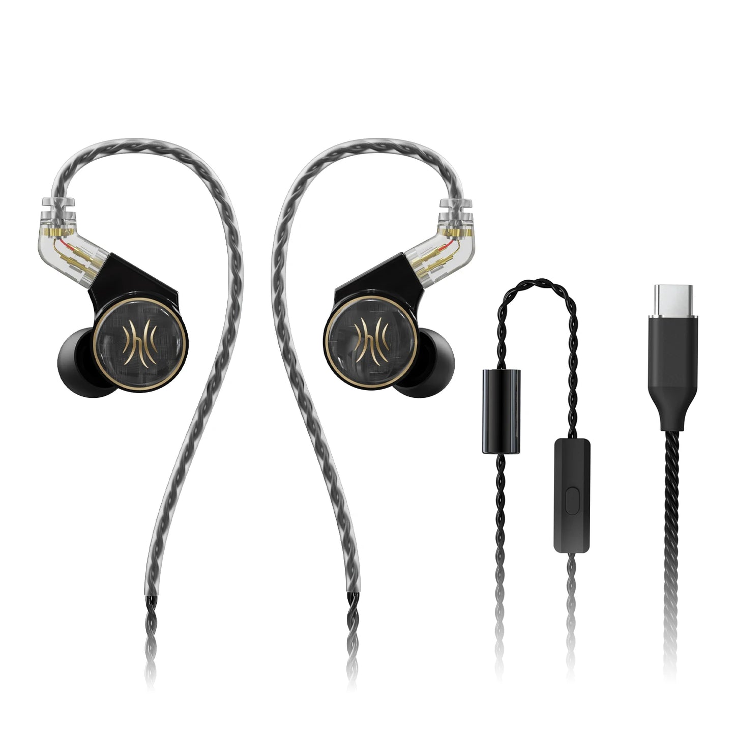 Oneodio Master1 Wired Earphones In Ear 1BA+1DD Hi-Res Monitor Headphones Detachable HiFi Earbuds 3.5mm/Type C With Microphone