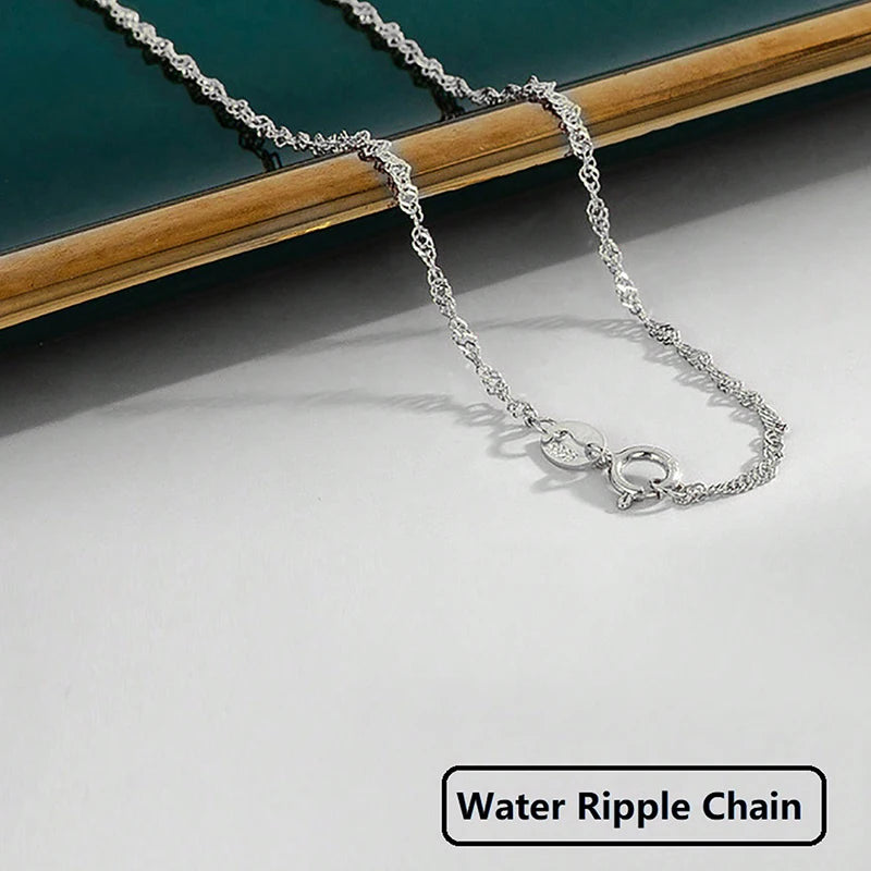 GRA 18K Gold Minimalist Box Snake Chain Necklace for Women Gift 40cm 45cm Choker Real 925 Sterling Silver Fashion Fine Jewelry