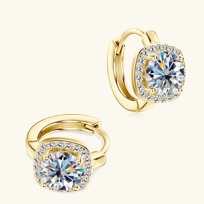 Lnngy 6.5mm Moissanite Earring With GRA Certificate 100% Real 925 Sterling Silver Hoop Earrings For Women Sparkling Jewelry Gift