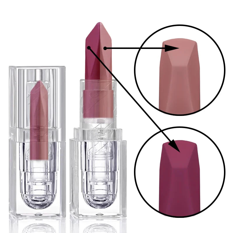 2 In 1 Lip Liner & Lipstick,Tapered Sharp End Long-Lasting Waterproof Lipliner,Matte Brown Velvet Lip Lip Combo Pencil Cosmetics