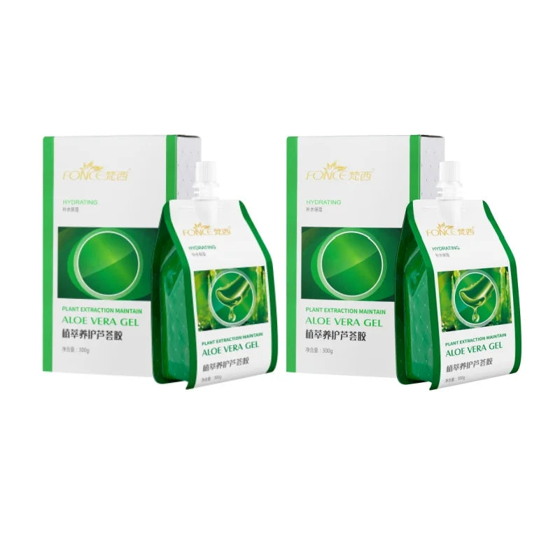 FONCE Organic Pure Aloe Vera Gel 300g Moisturizing Cream Sunburn Aloe Gel Natural Safe Sleeping Mask Soothing Lotion