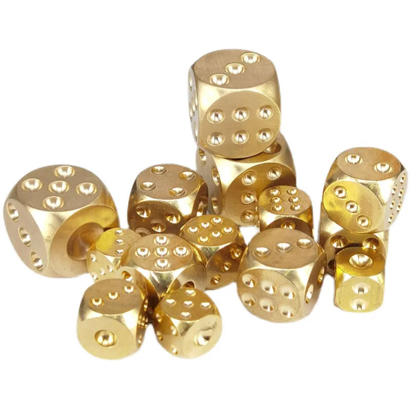 2PCS Pure Copper Dice Funny Party Bar KTV Chess And Card Games Stress Relief Toys For Anxiety Juegos De Mesa Divertidos
