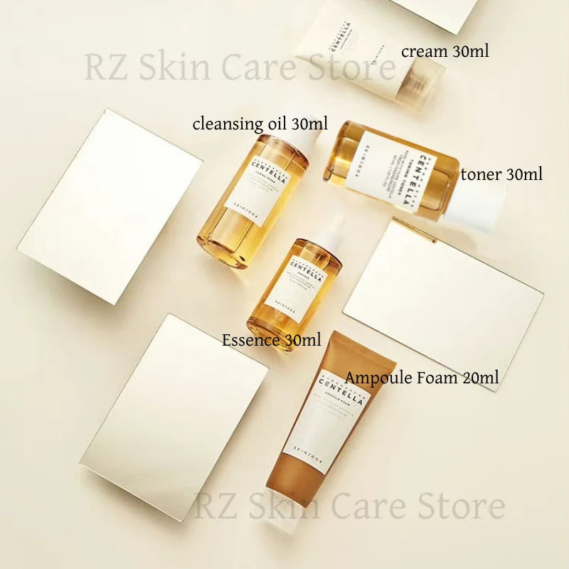 Original Centella Skin1004 Madagascar Centella Skincare Travel Kit Serum Facial Whitening Cream Toner Cleansing Oil Cleanser Set