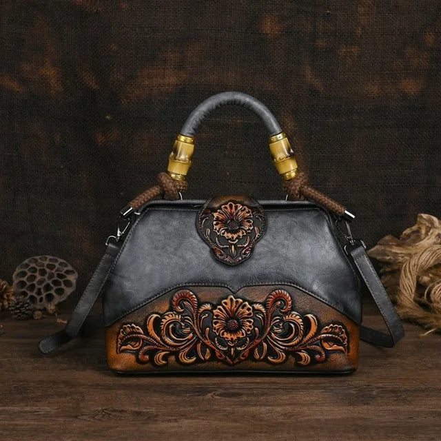 MOTAORA Handmade Luxury Handbags For Women Leather Shoulder Bags 2025 New Vintage Carved Ladies Hand Bags Designer Luxury Bag