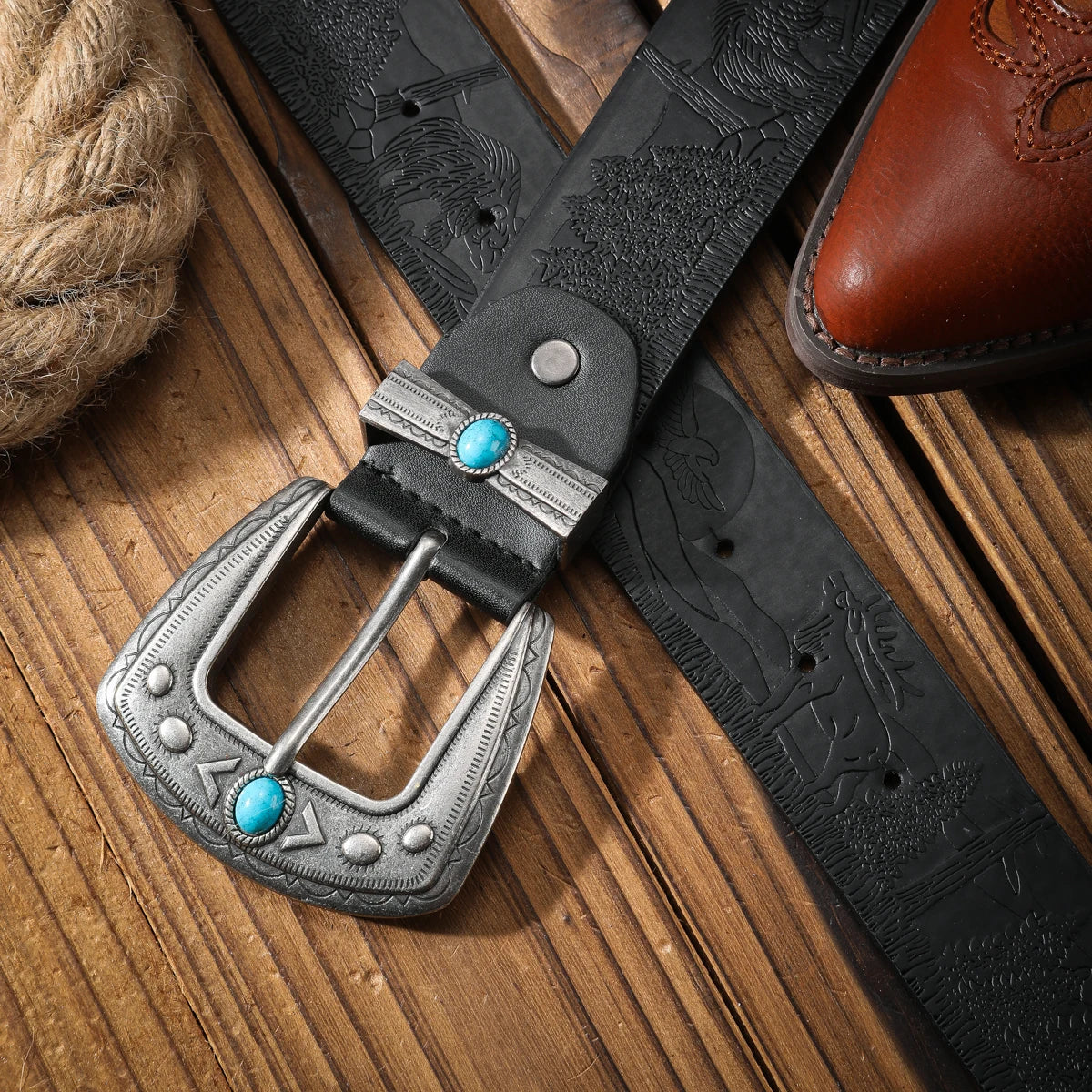 Vintage and fashion collision! PU leather alloy buckle waistband, for both men and women, to create a personalized western style