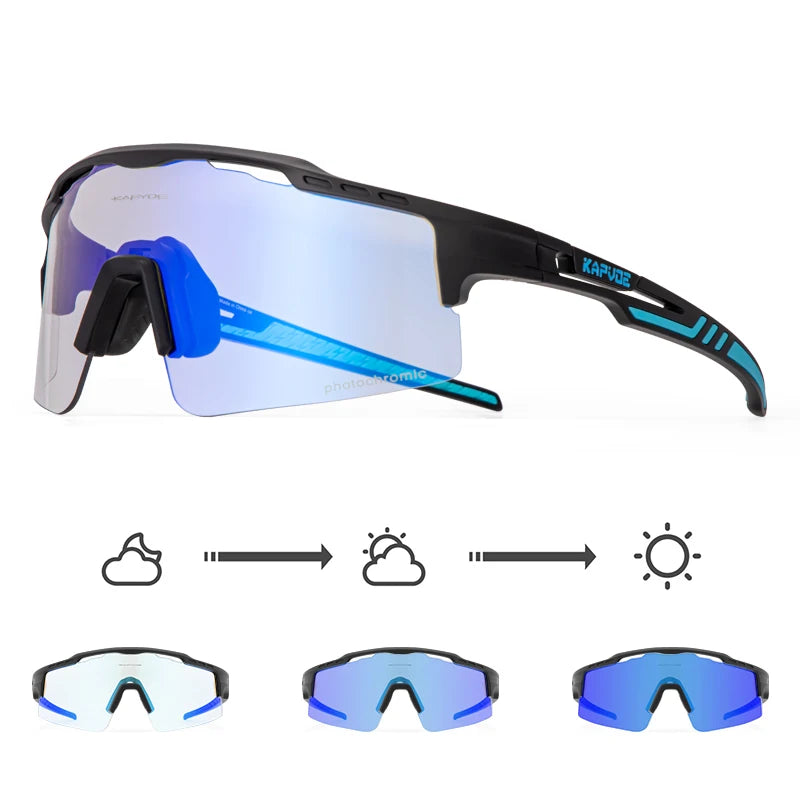 KAPVOE Photochromic Cycling Glasses Outdoor Sports Sunglasses for Man Bicycle Eyewear MTB Cycling Women Road Bike UV400 Goggles