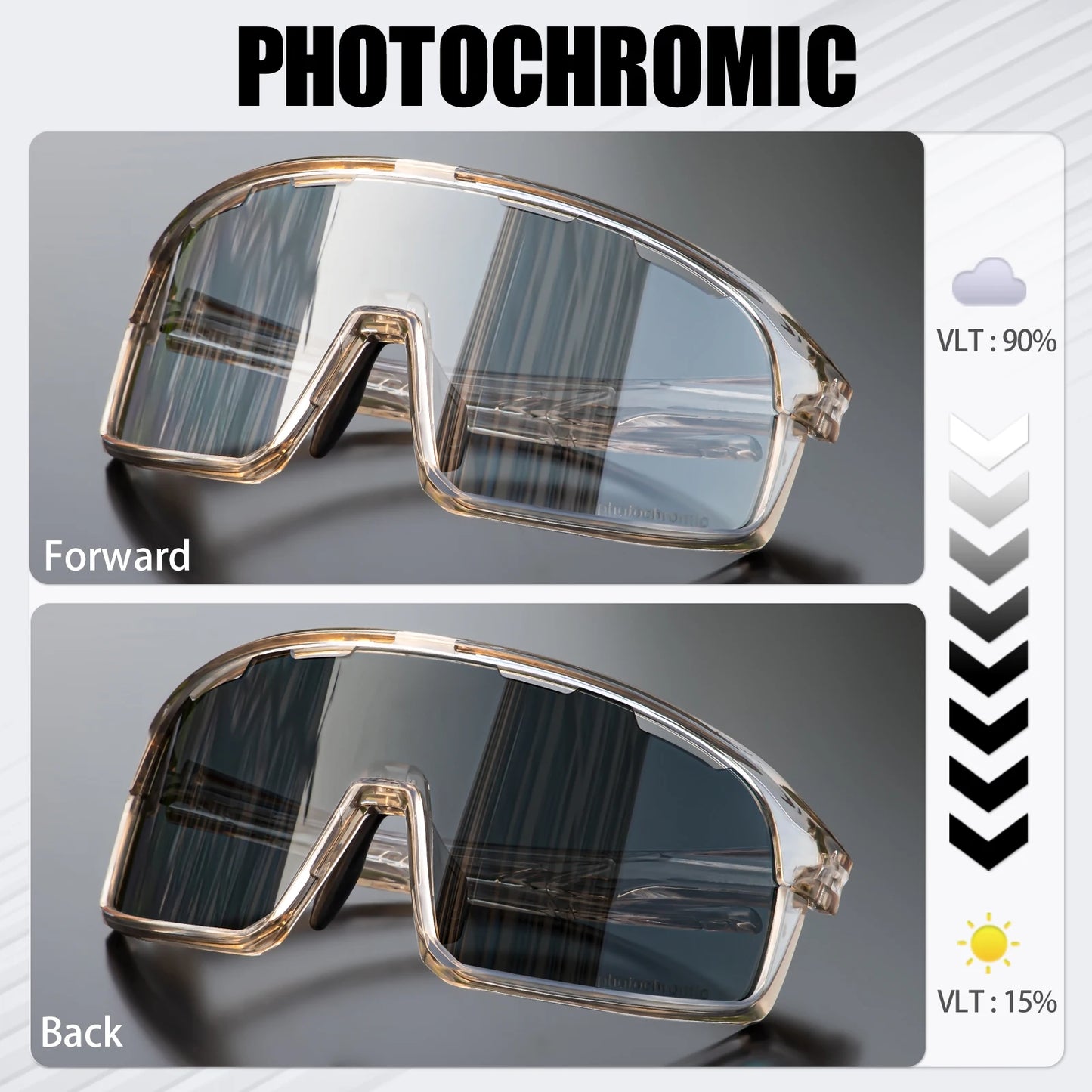 SCVCN New Photochromic Glasses Cycling Sunglasses Men Outdoor Sports Glasses Women Driving Bicycle Eyewear UV400 Hiking Goggles