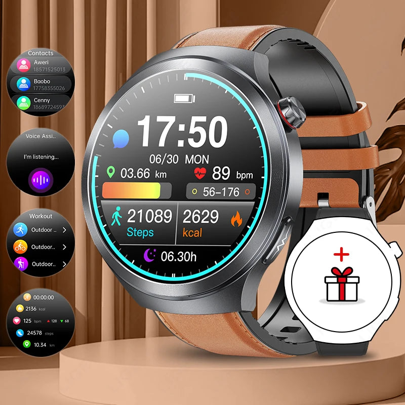 LIGE 2025 ECG Smart Watch Men 1.73” AMOLED Screen Emotional Detection Fatigue Monitoring Watches NFC Access Control Smartwatch