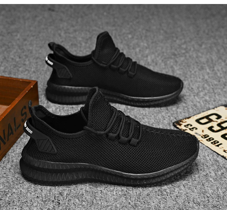 Men's Non-Slip Casual Sneakers Breathable Outdoor Jogging Training Hiking Sports Running Outdoor Women Weave Knit Lace Up Shoes