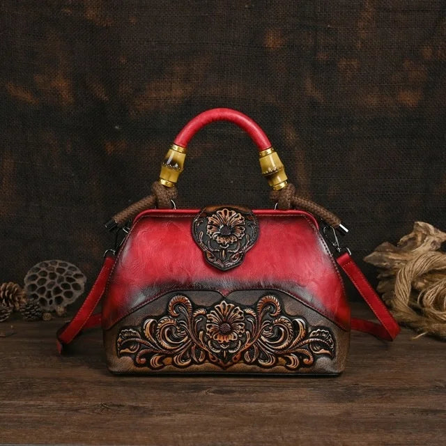 MOTAORA Handmade Luxury Handbags For Women Leather Shoulder Bags 2025 New Vintage Carved Ladies Hand Bags Designer Luxury Bag