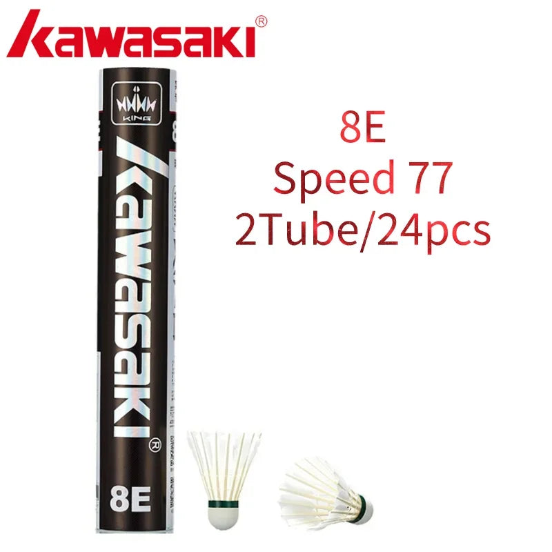 Kawasaki Badminton Shuttlecock for Clubs & Training Racquet Sport 6E/8E/10E Badminton Feather Shuttlecock Durable Badminton Ball