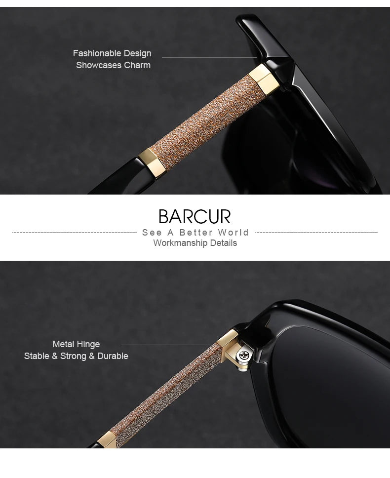 BARCUR Women Polarized Sunglasses UV400 Lady Fashion Gradient Sun Glasses for Women Eyewear Accessory