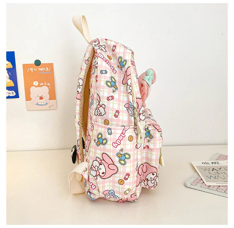 Sanrio Hello Kitty Kuromi Cinnamoroll New Fashion Children's School Bag Cute Large Capacity Kids Backpack College Bag