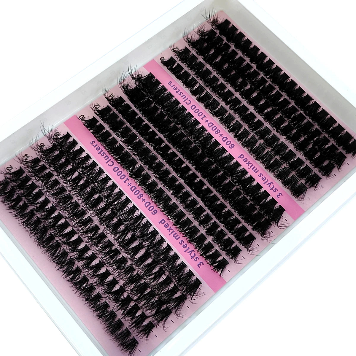 15Rows DIY 5D Fluffy Lash Clusters 60D/80D/100D Thick Eyelash Clusters Wispy Individual Lashes 10-20mm Cluster Eyelash Extension