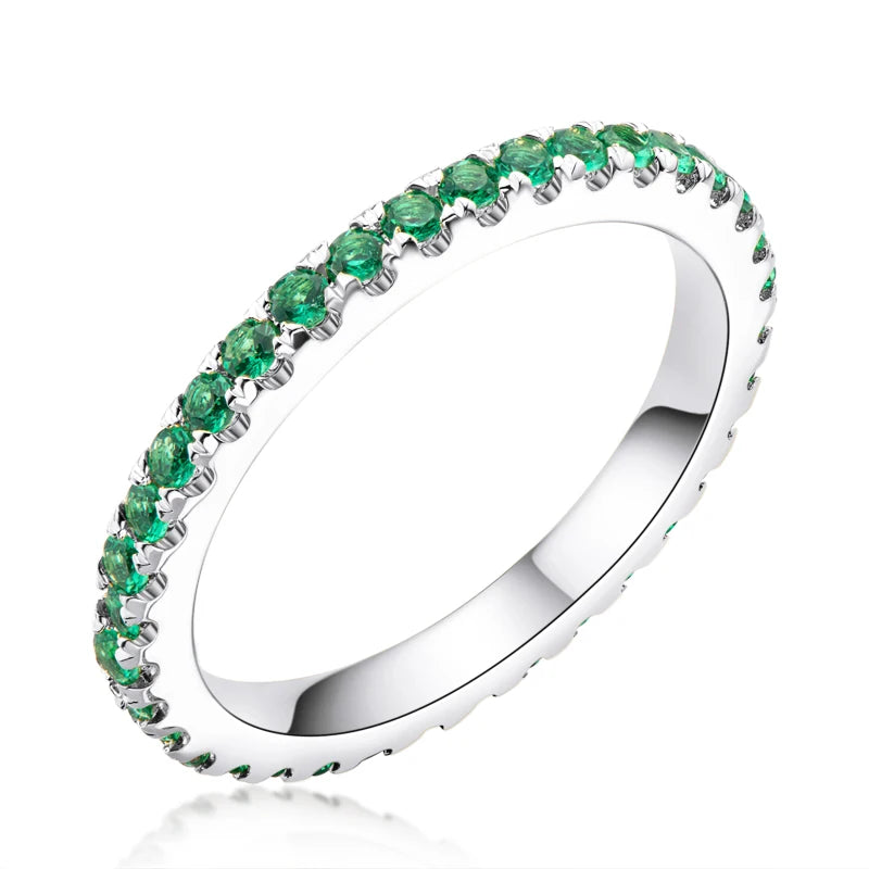 Lnngy anillo plata 925 Sterling Silver Engagement Ring Sparkling Coloful Mini Cubic Zircon Wedding Ring for Women Jewelry Gift