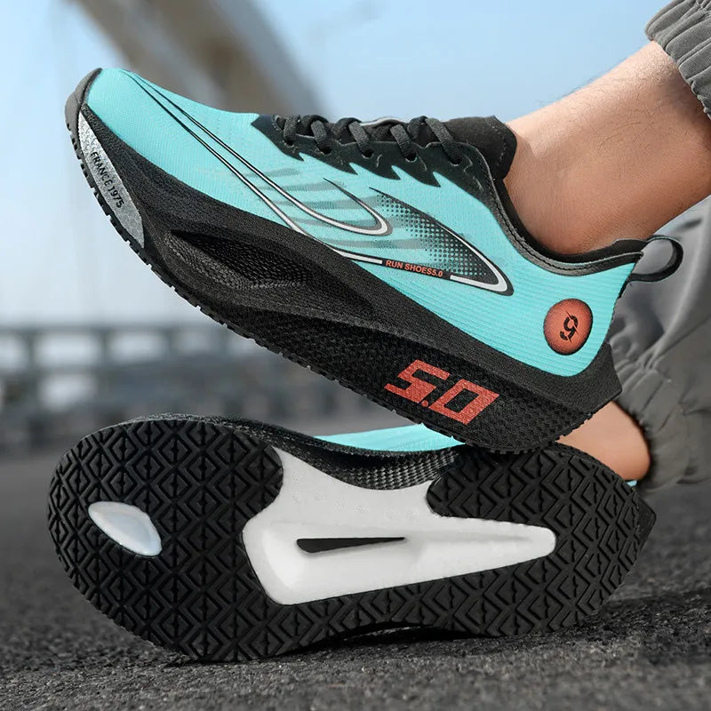 Men's Sports Shoes Cushioning Non-Slip Flat Wear Resistant Sneakers Mesh Breathable Platform Soft Running Shoes for Man