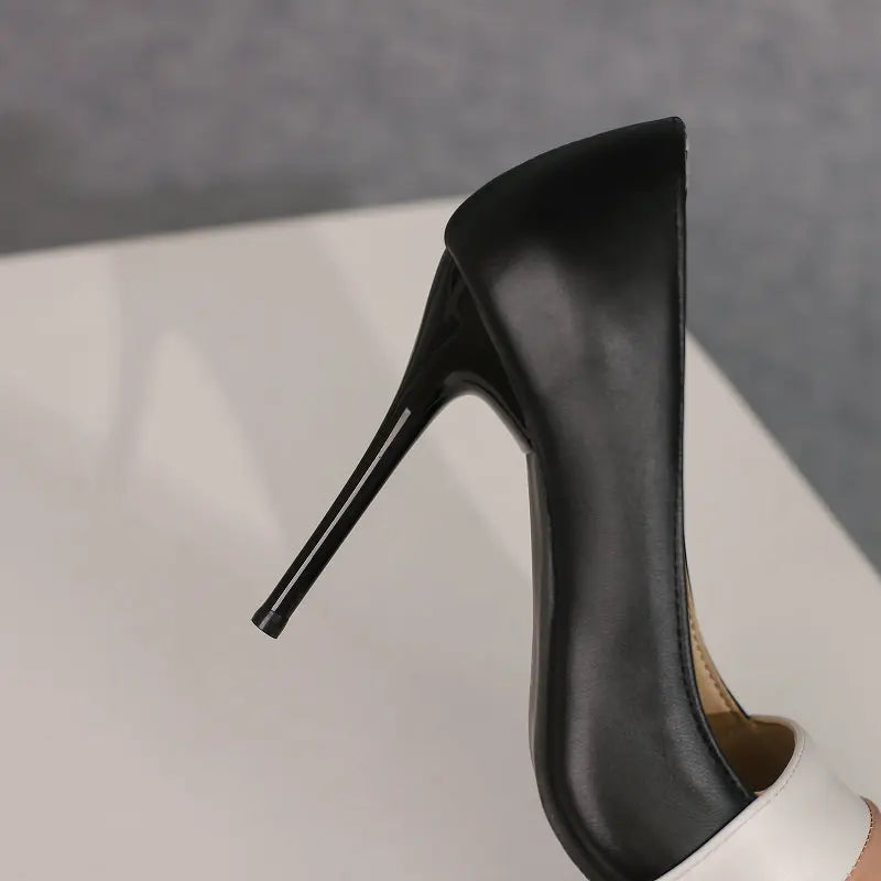 Women’s Mixed Colour Stiletto Pumps – Thin High Heels Pointed Toe Office Shoes