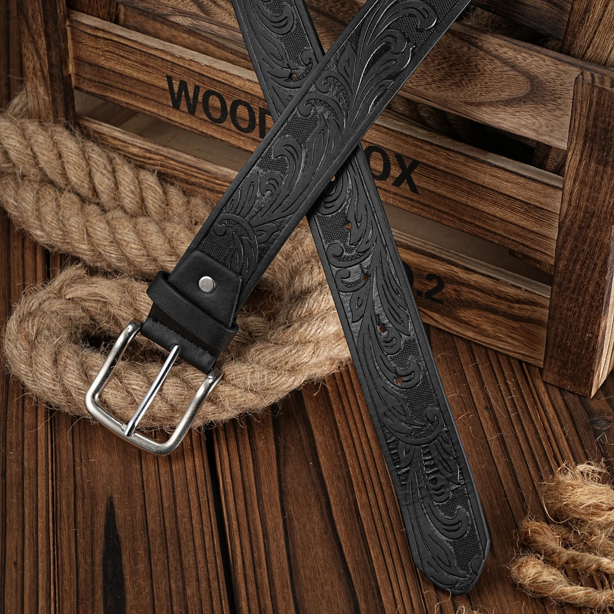 Fashionable Men Western Style PU Belt