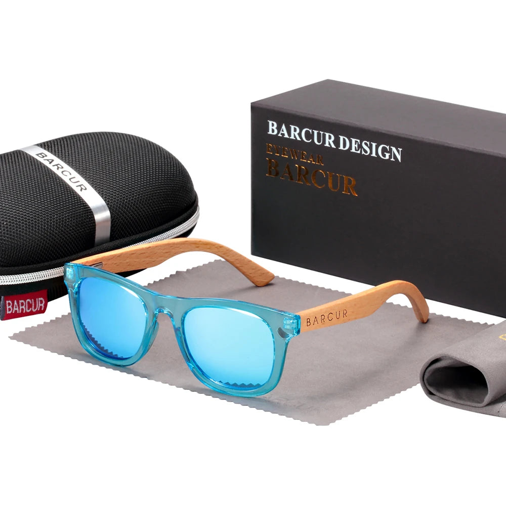 BARCUR Polarized Sunglasses for Boys and Girls Fashion Wood Sunglasses UV400 Sunglasses