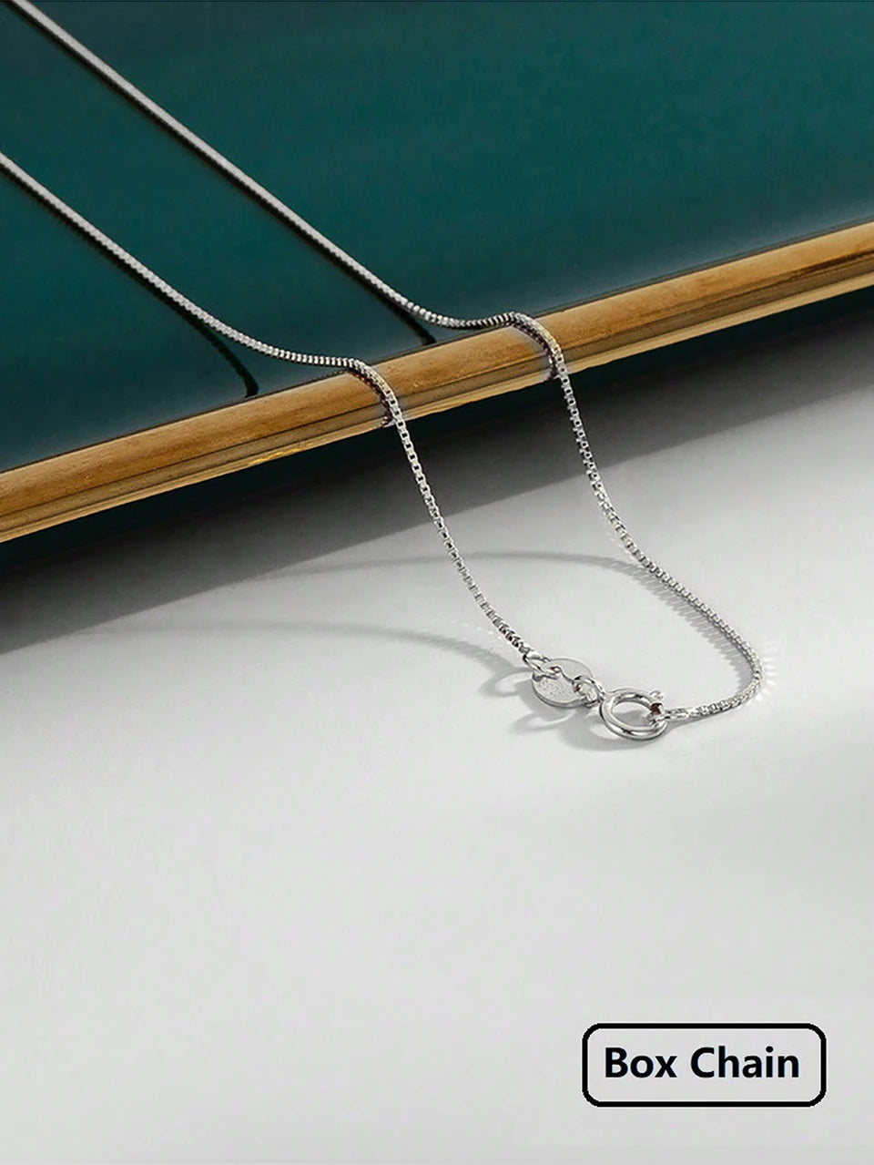 GRA 18K Gold Minimalist Box Snake Chain Necklace for Women Gift 40cm 45cm Choker Real 925 Sterling Silver Fashion Fine Jewelry