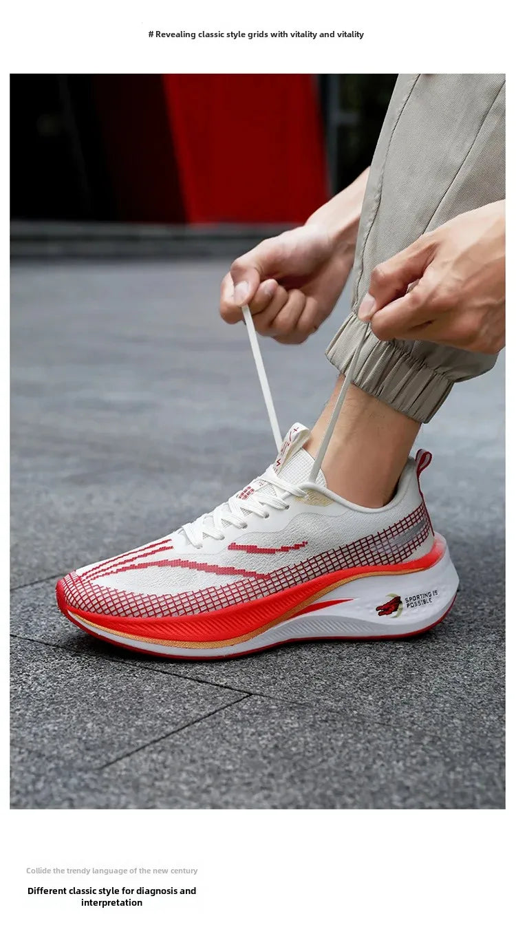 New Red Rabbit 7 Couple Carbon Board Mesh Breathable Sports Shoes Elderly Trendy Shoes Men's Casual Running Shoes Summer EVA Upp