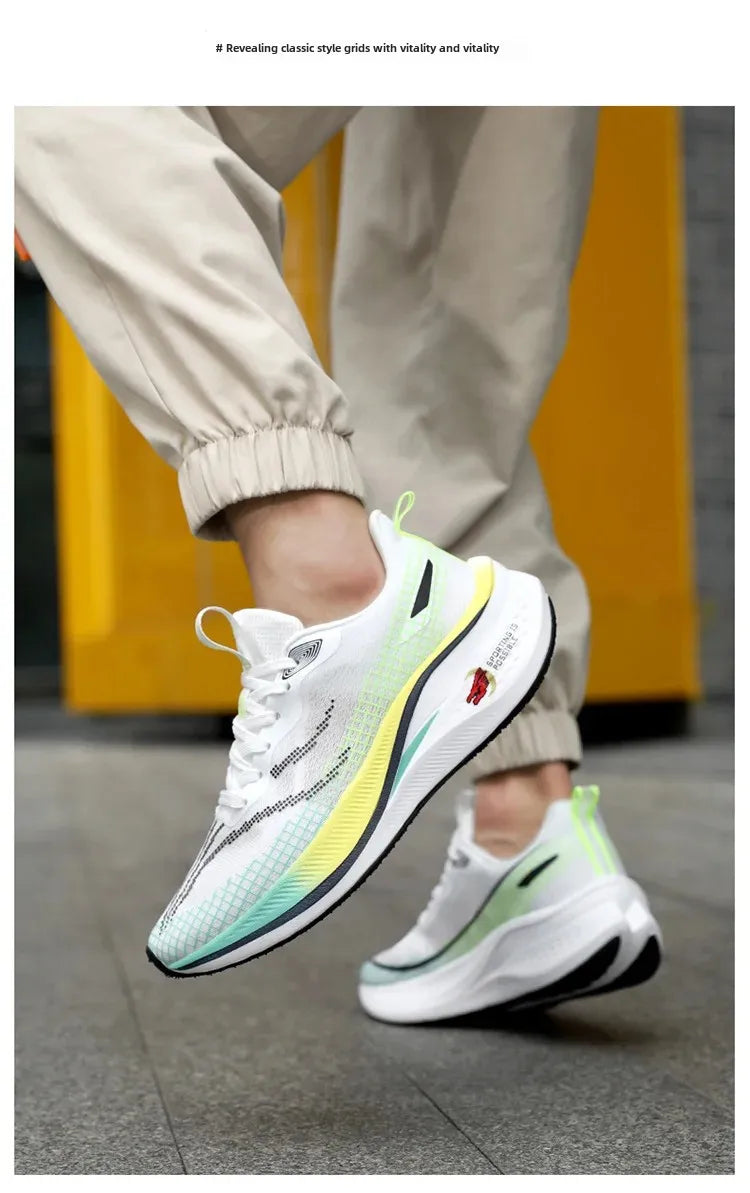 New Red Rabbit 7 Couple Carbon Board Mesh Breathable Sports Shoes Elderly Trendy Shoes Men's Casual Running Shoes Summer EVA Upp