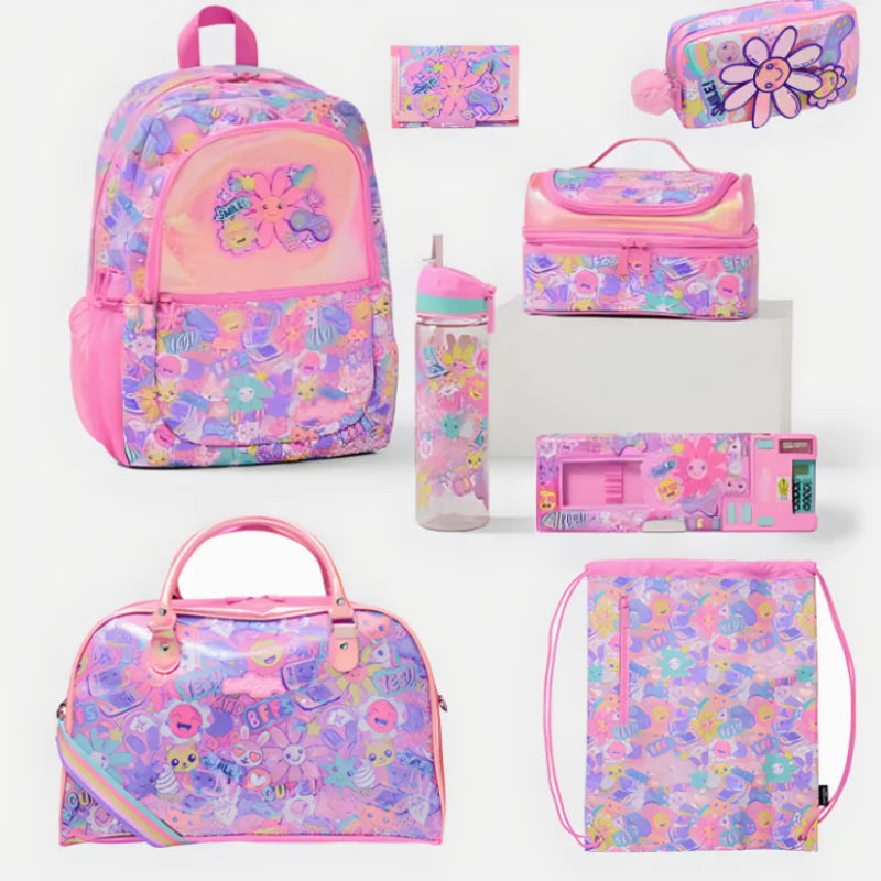 Genuine Australia Smiggle Backpack Pink Sunflower School Bag Cartoon Series Anime Backpack Student Gift Separate Purchases
