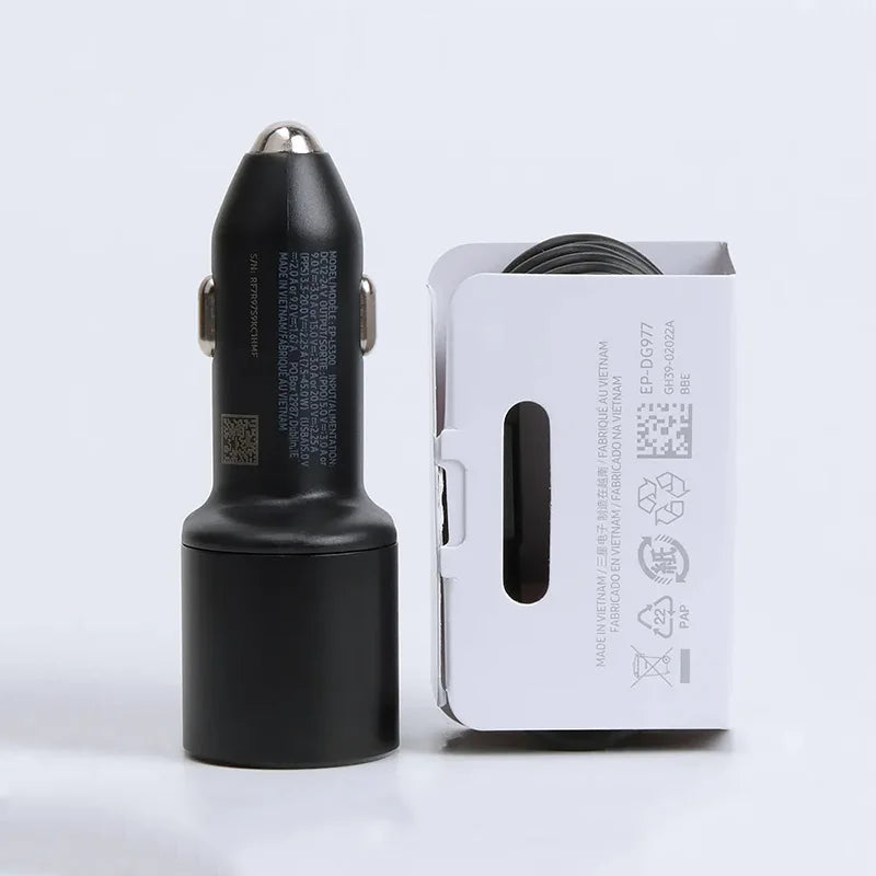 60W Samsung Dual Car Charger with Fast Charging 45W Usb C PD Auto Chargeur for S25 Ultra S25+ S24 Ultra S23 FE S22 A55 A15 A54