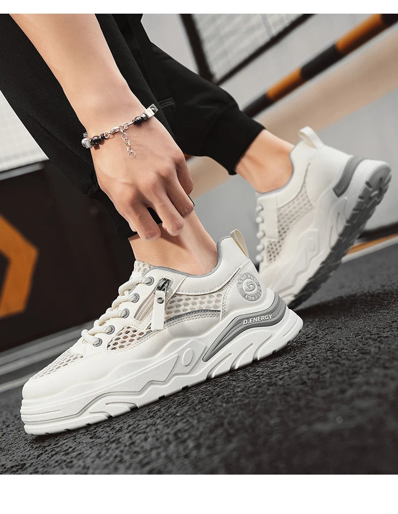 Men's breathable mesh casual sports shoes summer new walking shoes fashion trendy shoes soft-sole student sneakers running shoes