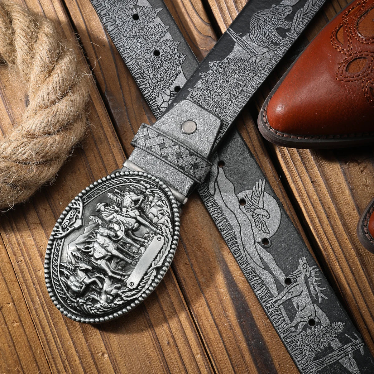 Vintage meets fashion! PU alloy buckle belt, suitable for both men and women, to create a personalized Western style